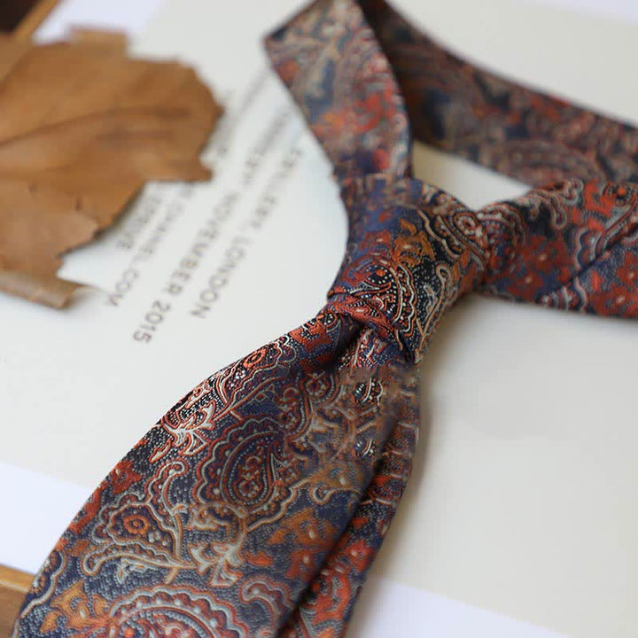 Cravatta da uomo con motivo Paisley a righe della serie Coffee Colors - Stile #22 - image 25
