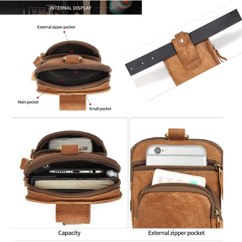 Borsa da cintura per il tempo libero, grande capienza, per il business e lo sport