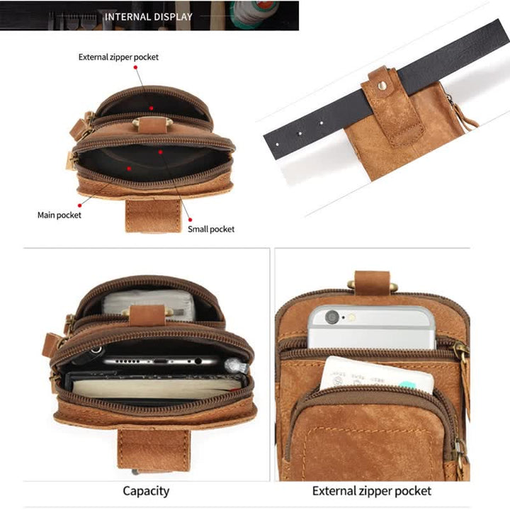 Borsa da cintura per il tempo libero, grande capienza, per il business e lo sport