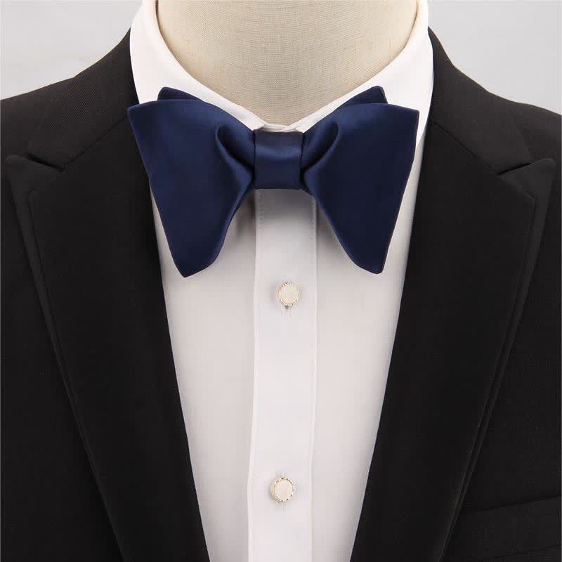 Papillon oversize a punta con motivo Paisley tinta unita da uomo - image 1
