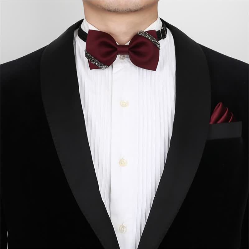 Papillon da sposa con strass di classe da uomo - image 2