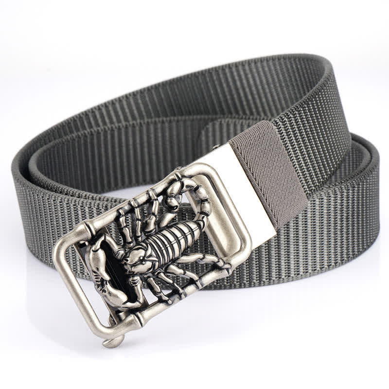 Cintura semplice in nylon con Scorpione Re da uomo - Grigio / Argento - 48" - image 20