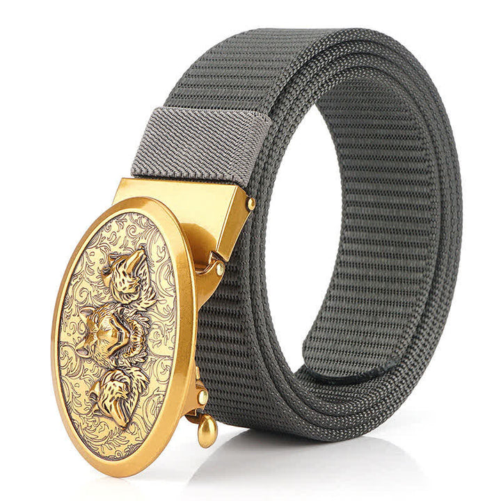 Cintura semplice in nylon Hungry Wolves da uomo - Grigio / Oro - 48" - image 19