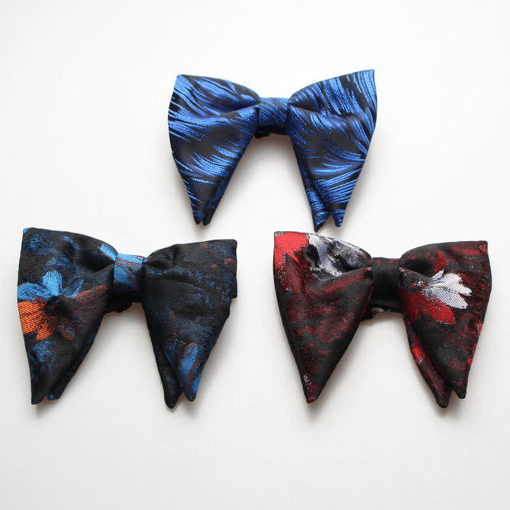 Papillon a punta oversize con motivo floreale astratto da uomo