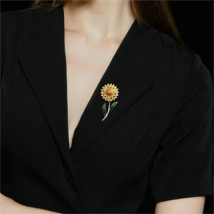 Spilla Girasole in Oro da Donna