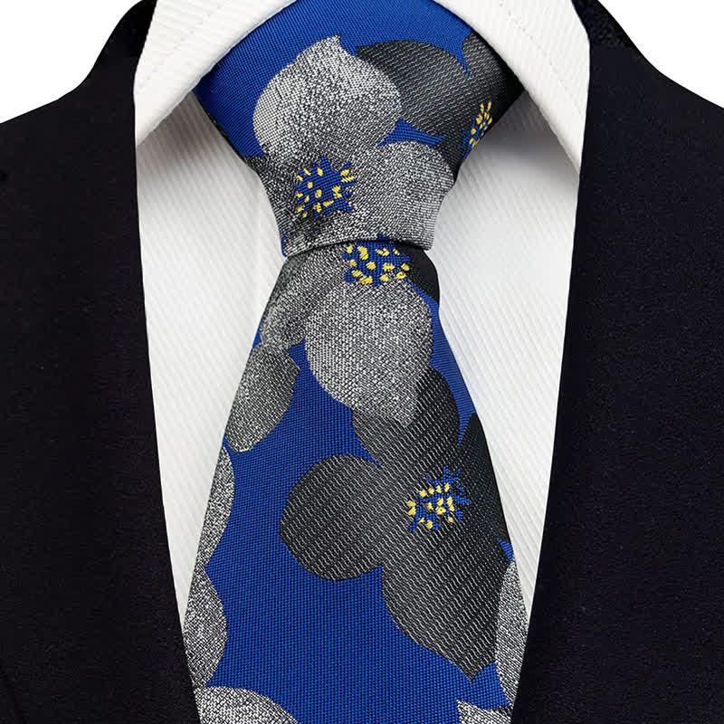 Cravatta elegante da uomo con motivo floreale a fiori grandi