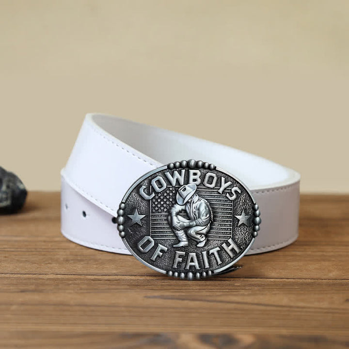 Cintura in pelle con fibbia "Cowboys Of Faith" fai da te da uomo