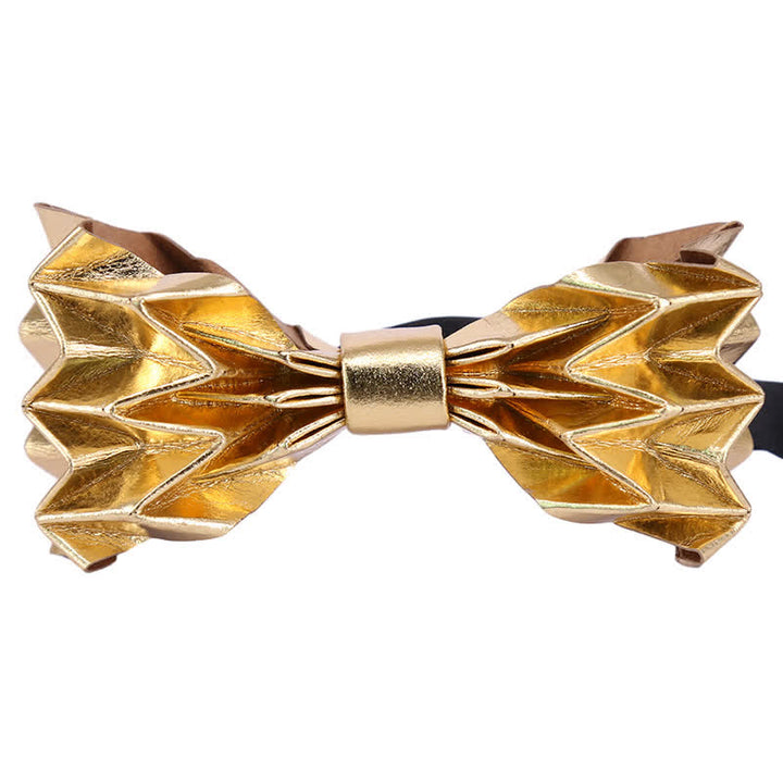 Papillon creativo da uomo in carta kraft ecologica - Oro - image 15