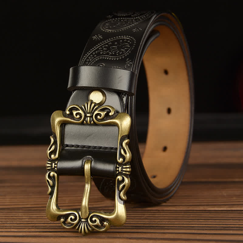 Cintura decorativa in pelle floreale retrò da donna