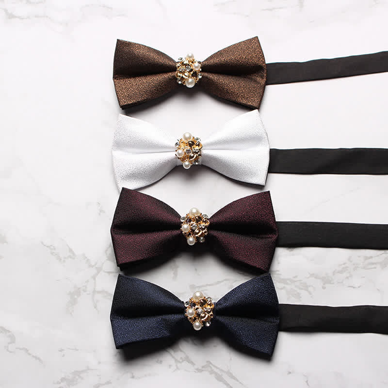 Papillon da smoking formale da uomo con perle