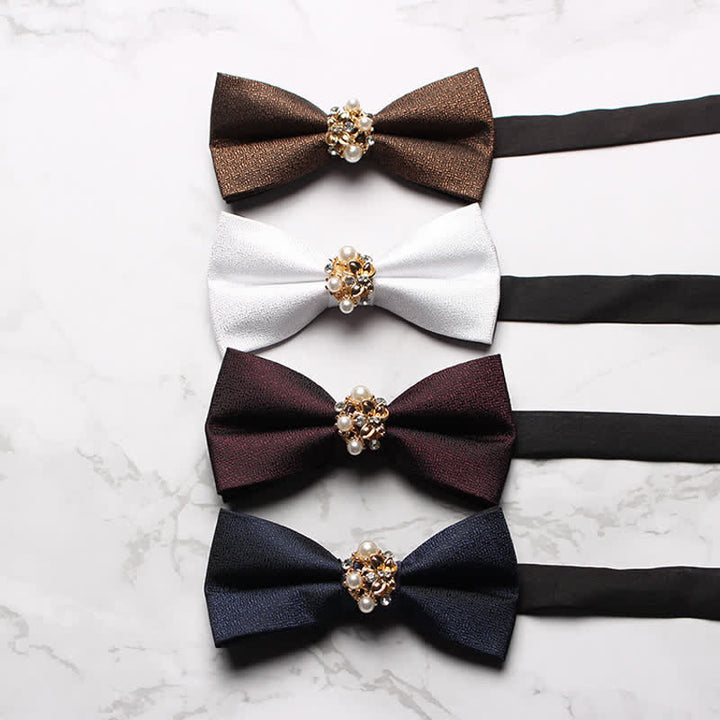 Papillon da smoking formale da uomo con perle