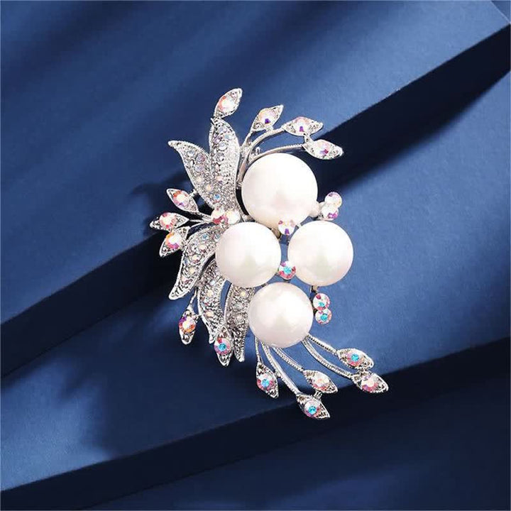 Spilla da donna con perle e fiori di fenice