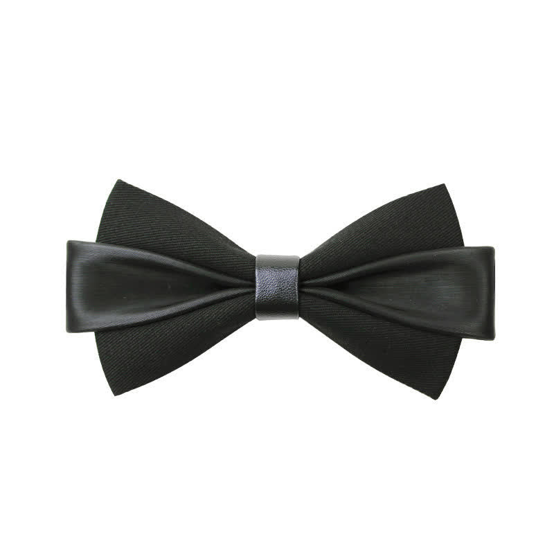 Papillon in pelle PU bicolore da uomo - Nero - image 3