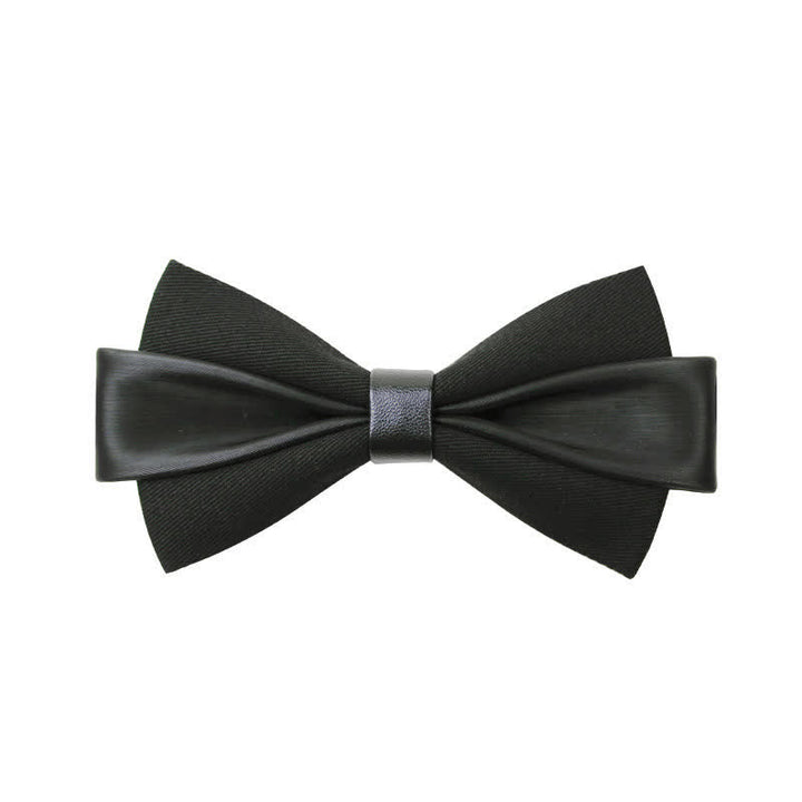 Papillon in pelle PU bicolore da uomo - Nero - image 3