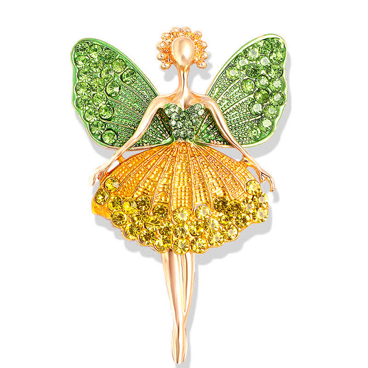 Spilla ballerina da donna con abito scintillante e delicato