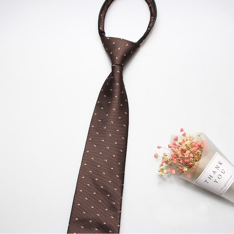 Cravatta con cerniera micro paisley alla moda da uomo - Marrone - image 2