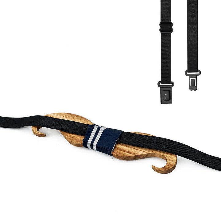 Set di 4 papillon in legno con baffi Burlywood da uomo