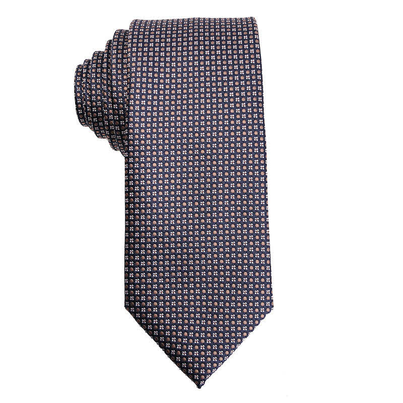 Cravatta da uomo con micro-quadri della serie Coffee Brown