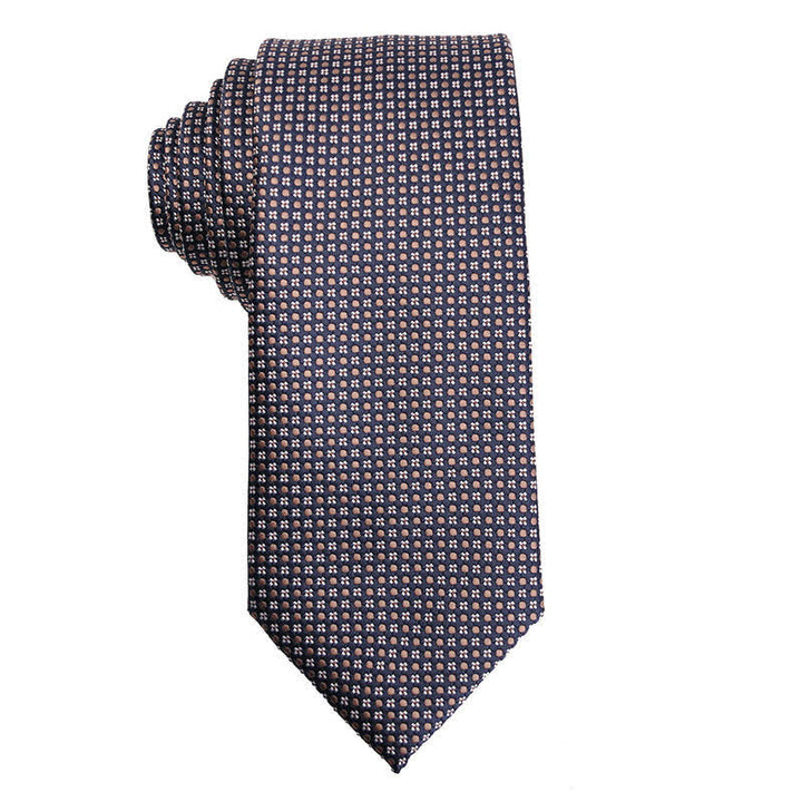 Cravatta da uomo con micro-quadri della serie Coffee Brown