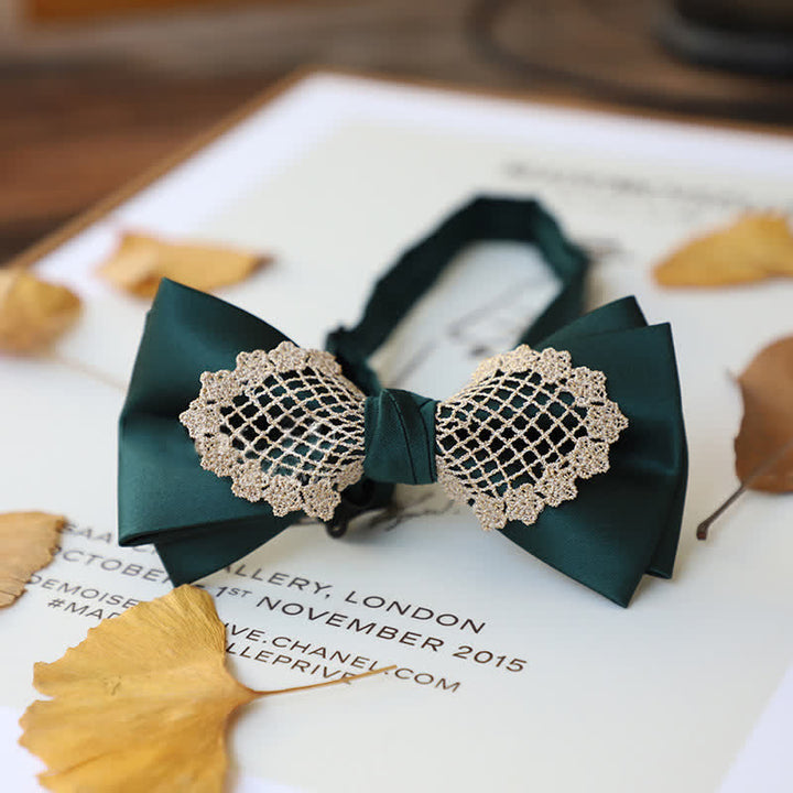 Papillon elegante in pizzo floreale da uomo