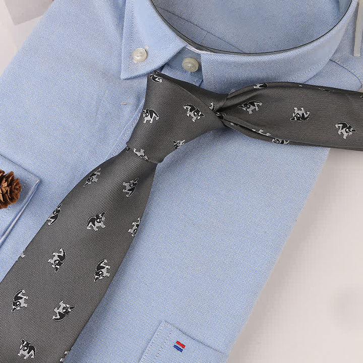 Cravatta da uomo con motivi floreali geometrici vintage - Cucciolo grigio - image 8