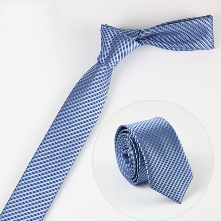 Cravatta da uomo in twill grigio blu bianco tinta unita per tutti i giorni
