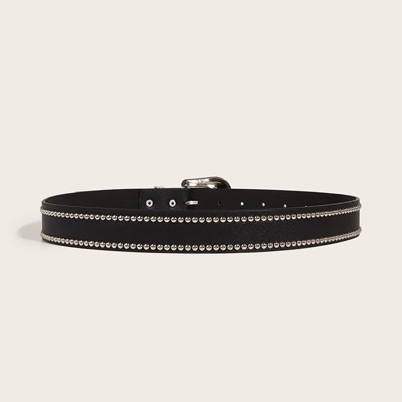 Cintura in pelle con rivetti stile punk da donna