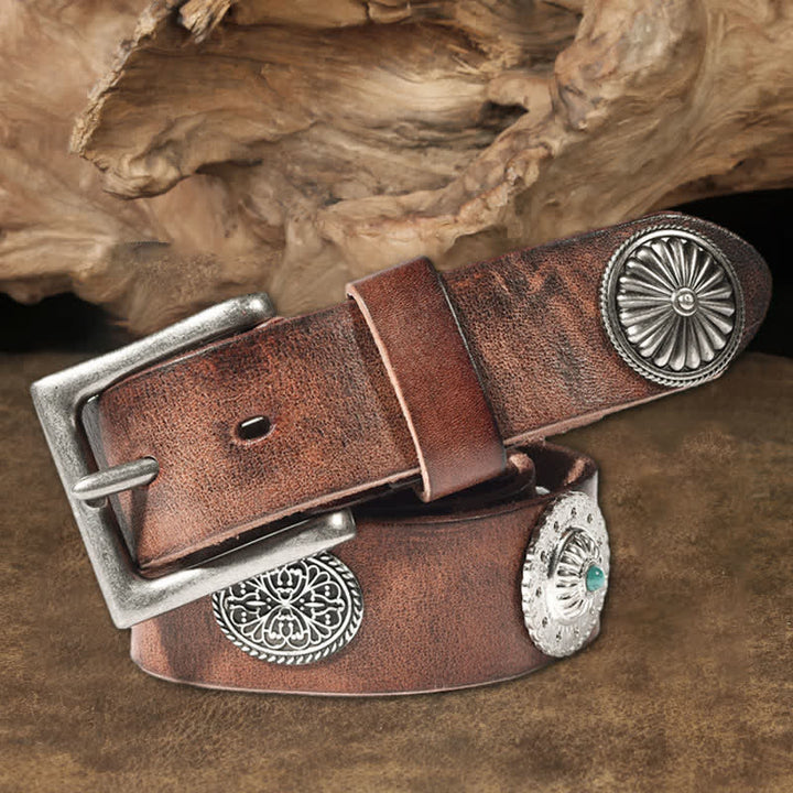 Cintura da uomo in pelle con borchie in metallo pesante punk