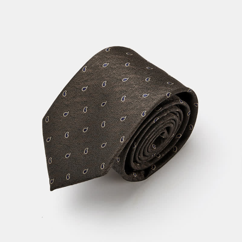 Cravatta da uomo di lusso con motivo micro paisley - Marrone - image 6