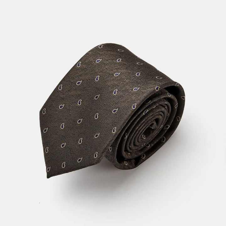 Cravatta da uomo di lusso con motivo micro paisley - Marrone - image 6
