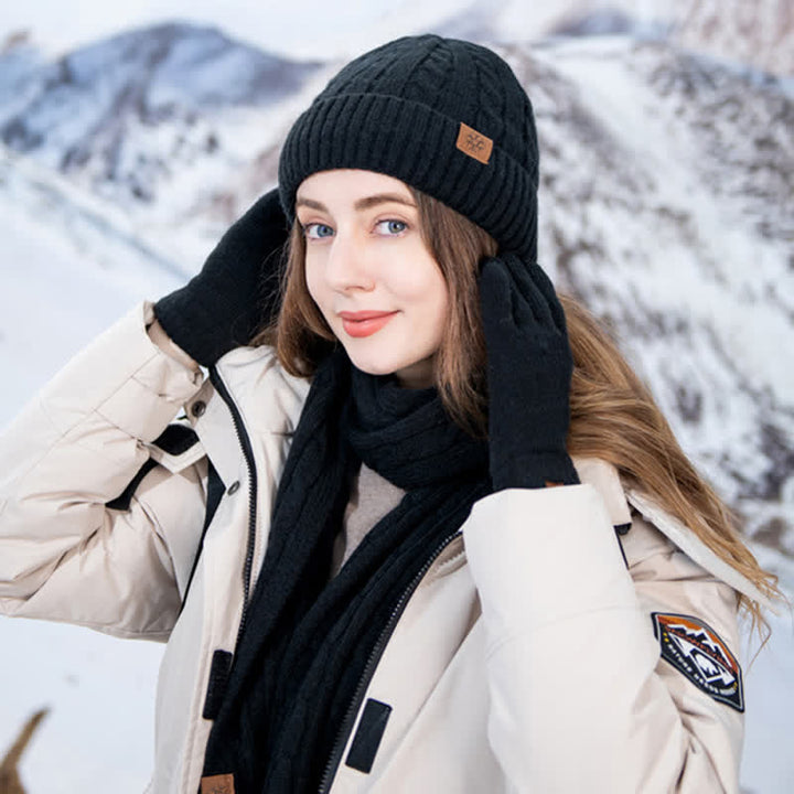 Set di 3 pezzi unisex di caldo cappello sciarpa guanti