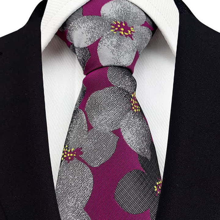 Cravatta elegante da uomo con motivo floreale a fiori grandi