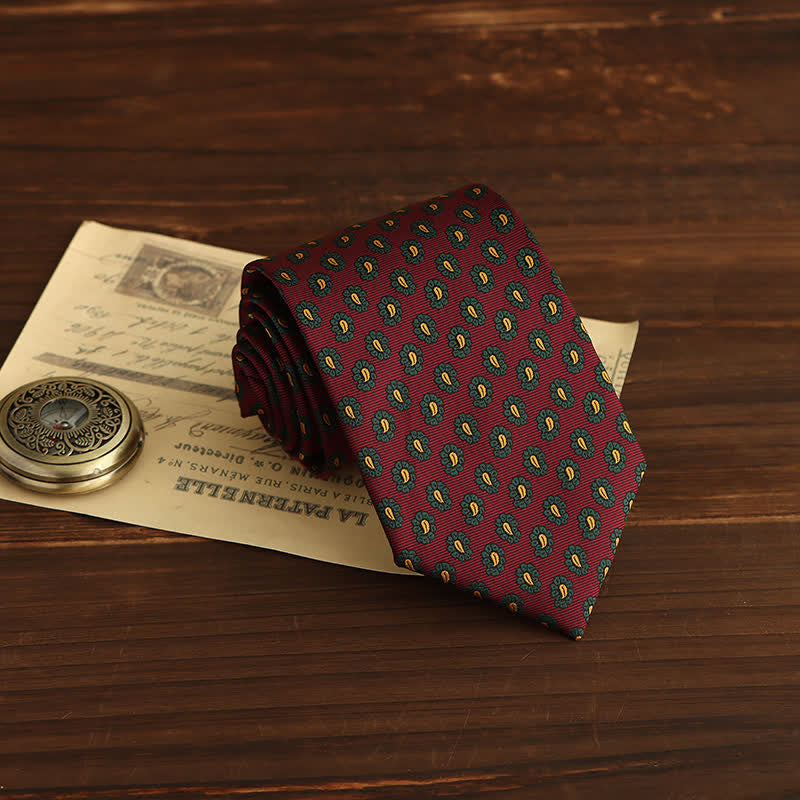 Cravatta da uomo con motivo floreale micro paisley