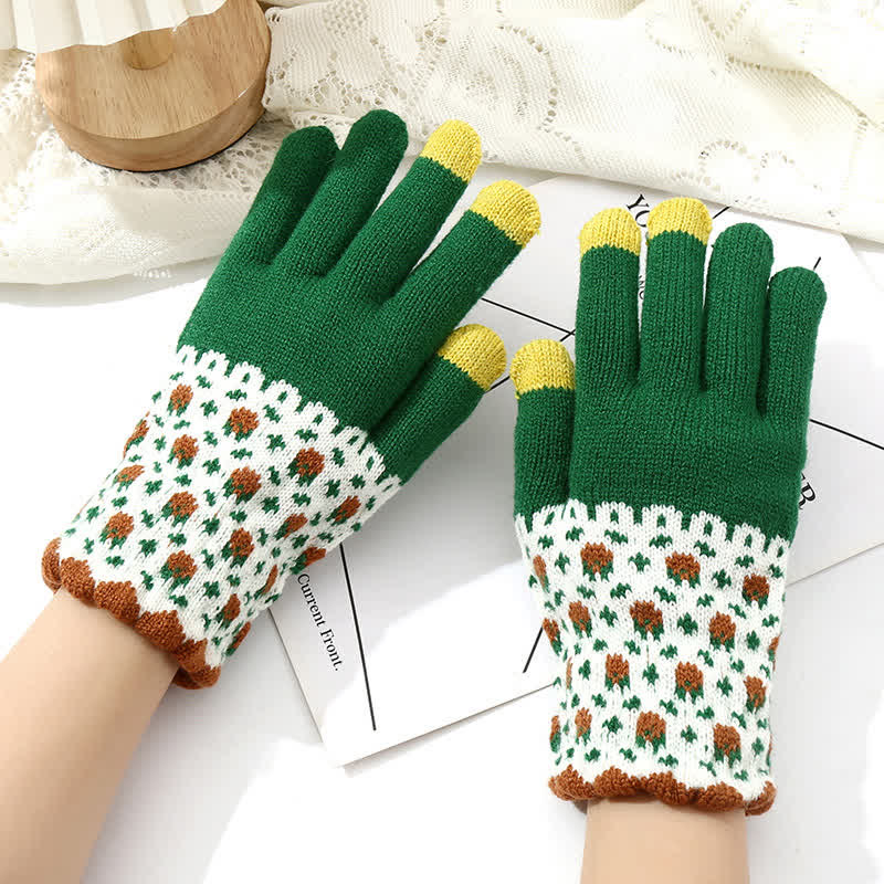 Guanti da giardinaggio con dita intere da donna, in maglia, con touch screen