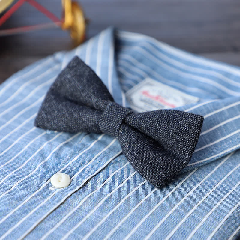 Papillon semplice in misto lana tweed da uomo