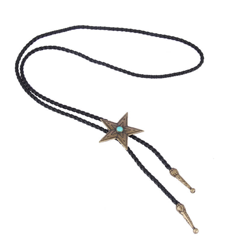 Collana con ciondolo a forma di stella in pietra naturale vintage Bolo Tie