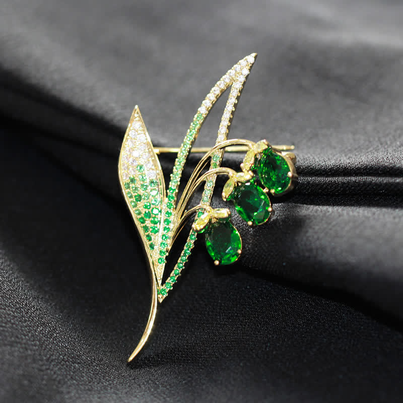 Spilla da donna con fiore di campana e mughetto - Verde - image 6