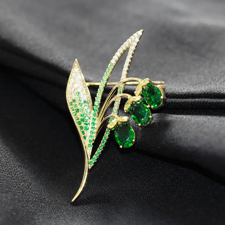 Spilla da donna con fiore di campana e mughetto - Verde - image 6