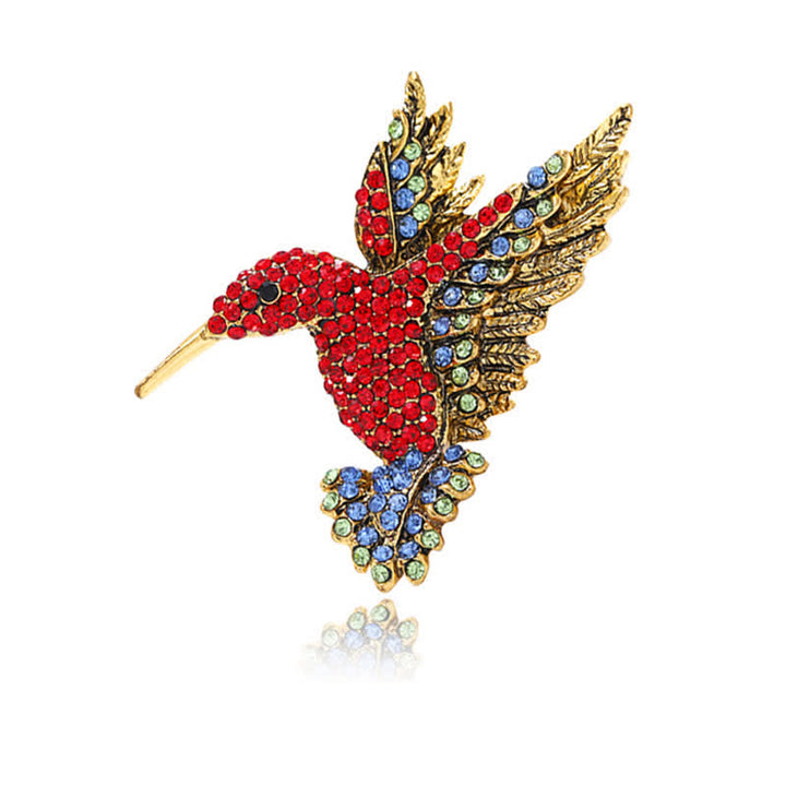 Spilla con strass a forma di colibrì da donna