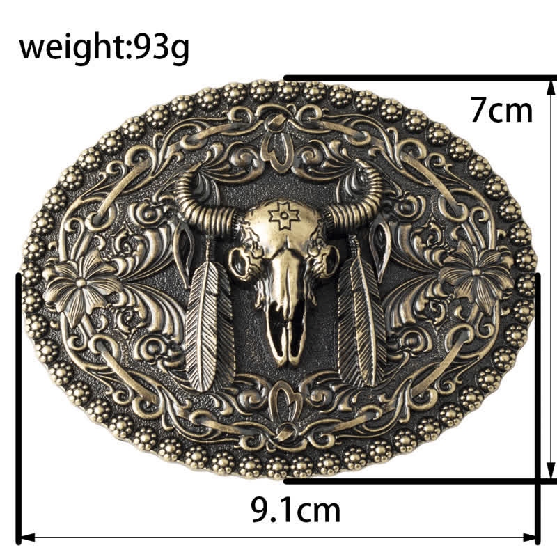 Cintura in pelle da uomo con piuma incisa Bull Jeans