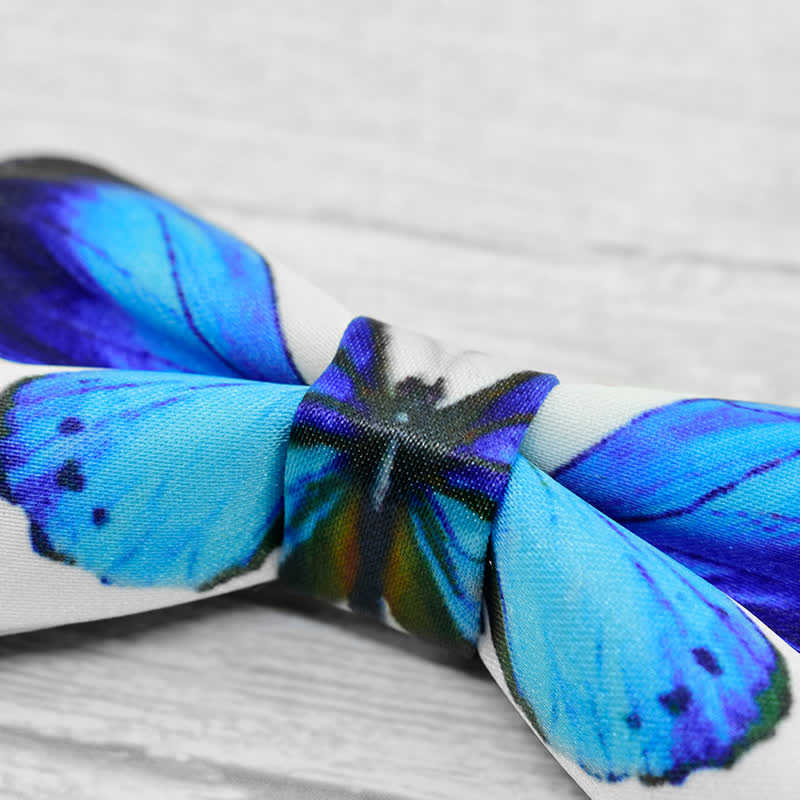 Papillon da uomo con stampa a farfalla realistica