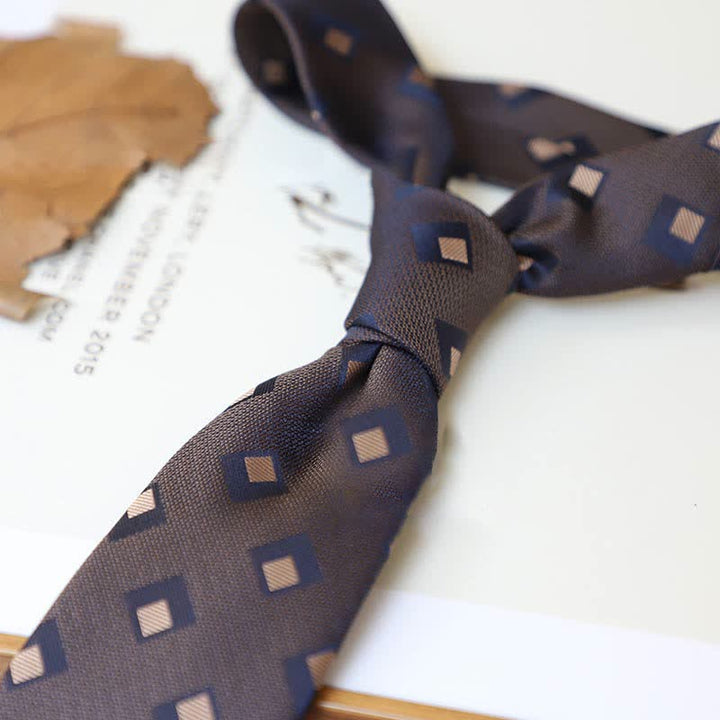 Cravatta da uomo con motivo Paisley a righe della serie Coffee Colors