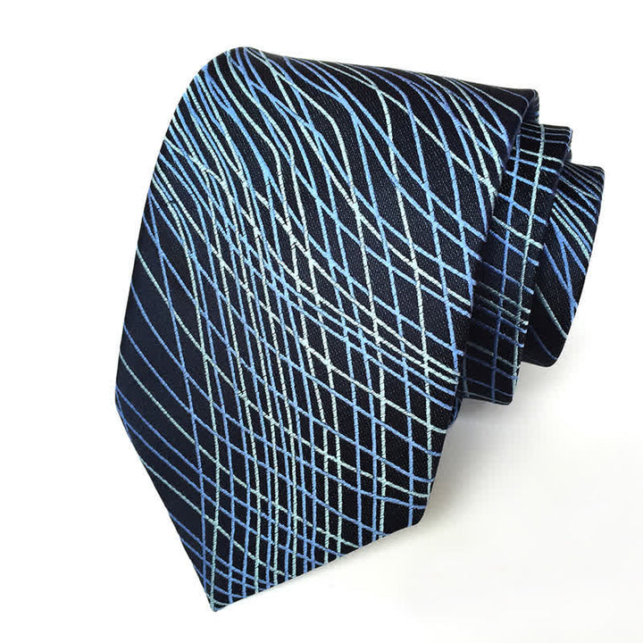 Cravatta astratta geometrica artistica da uomo - Linee aggrovigliate - image 2