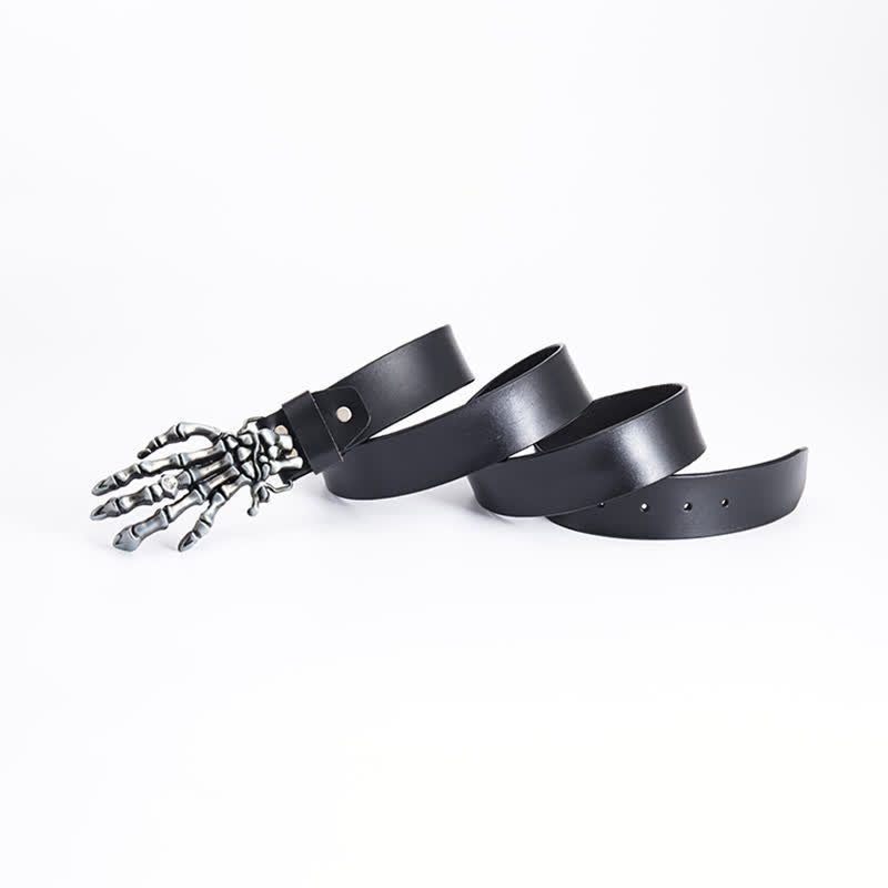 Cintura in pelle da uomo con scheletro punk rock