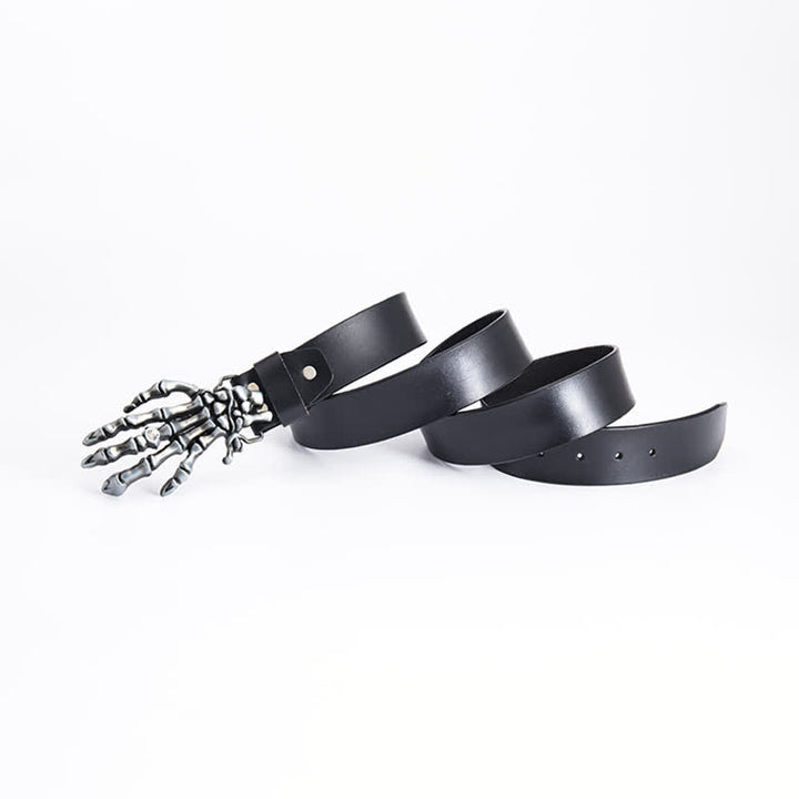 Cintura in pelle da uomo con scheletro punk rock