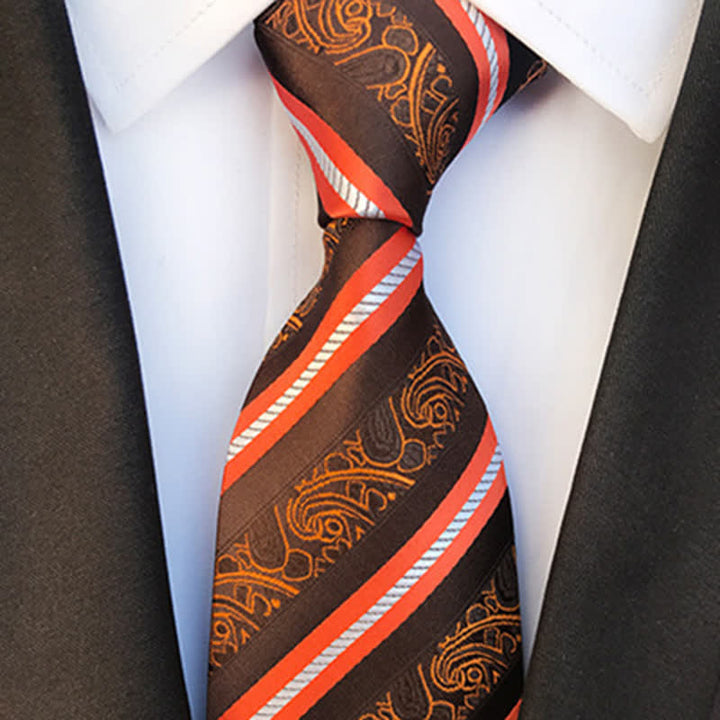 Cravatta a righe Paisley Mix da uomo
