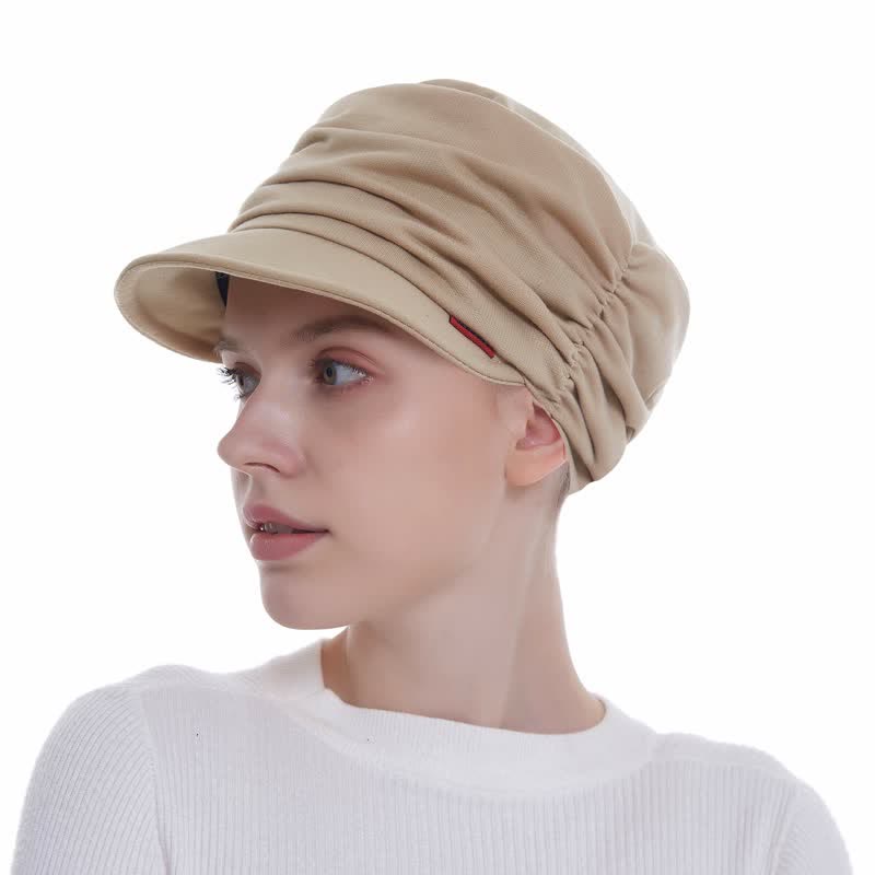 Cappello da baseball plissettato con tesa morbida da donna