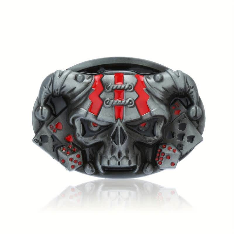 Cintura in pelle con fibbia Joker Clown Skull fai da te da uomo