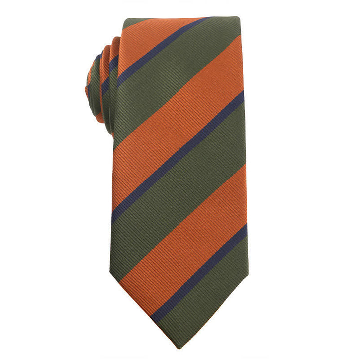 Cravatta da uomo serie verde foresta arancione