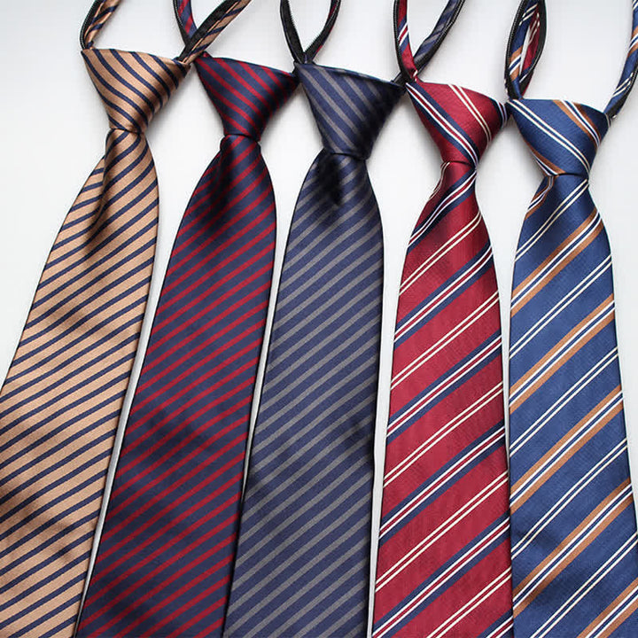 Cravatta a righe con cerniera preppy da uomo - image 0